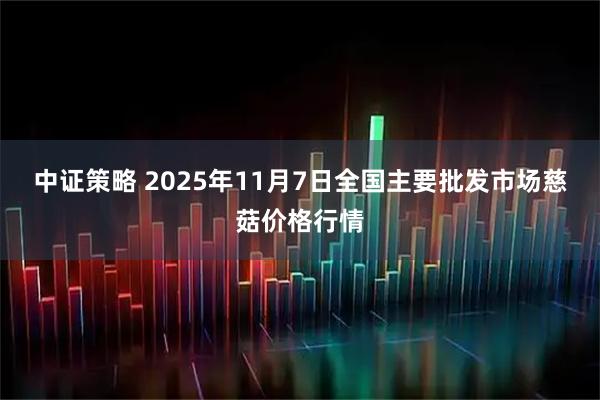 中证策略 2025年11月7日全国主要批发市场慈菇价格行情