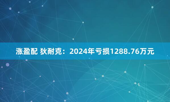 涨盈配 狄耐克：2024年亏损1288.76万元